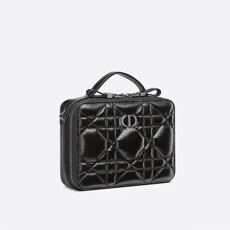 Cheap Dior Black Calfskin Chain Bag Caro Cannage with Box 0514 Luxury